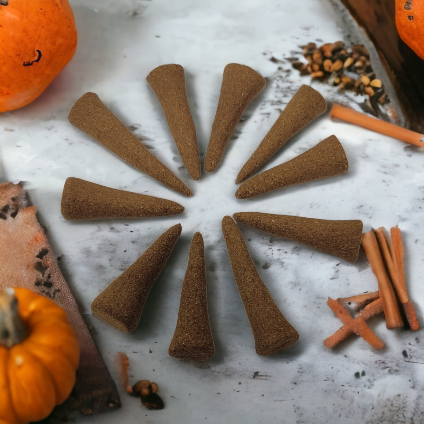 10 Premium Cinnamon All Natural Hand Rolled Incense Cones Spiced Aromatherapy Delight