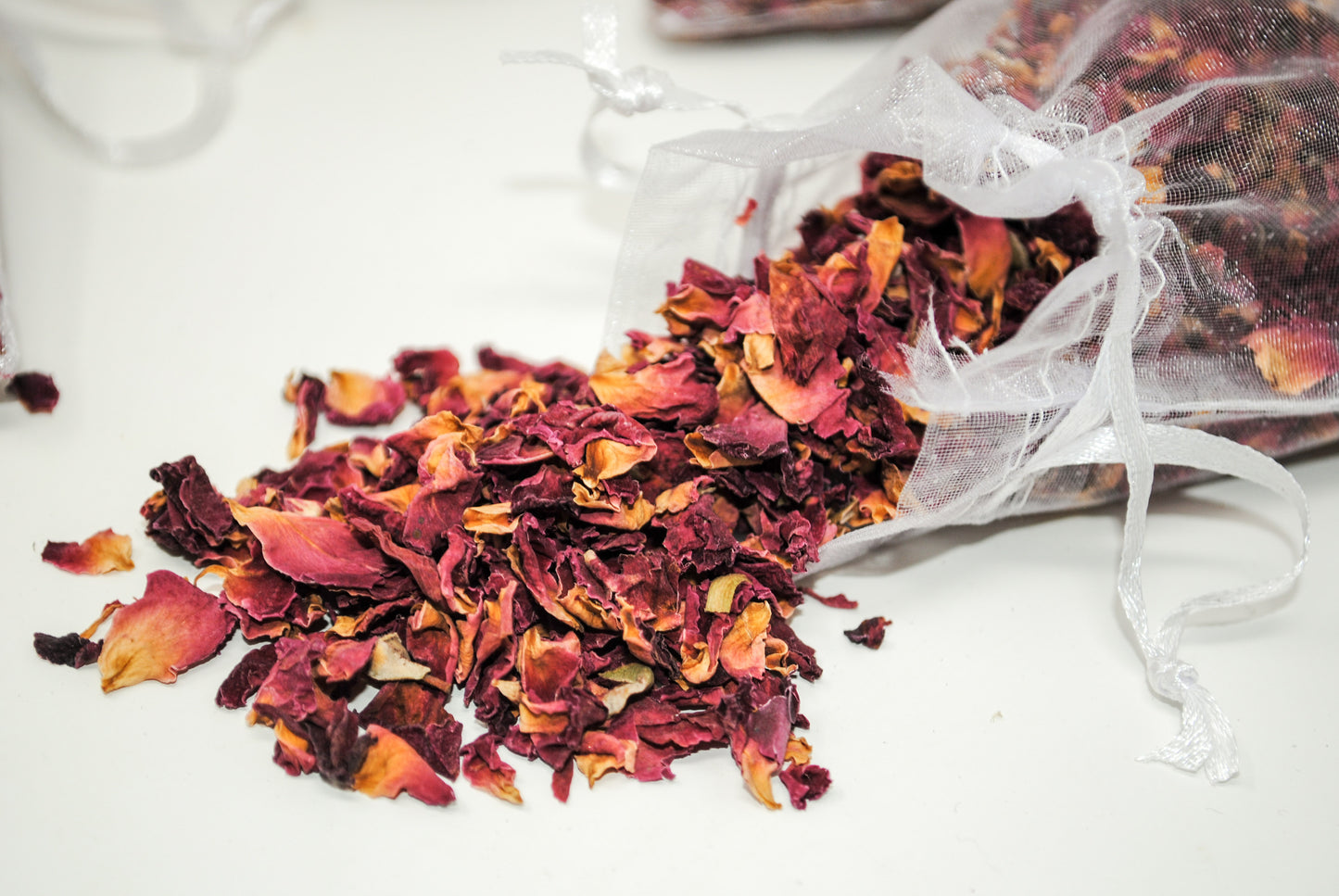 Set of 6 Rose Petal Sachets for Natural Freshness, Aromatherapy, and Gift Giving