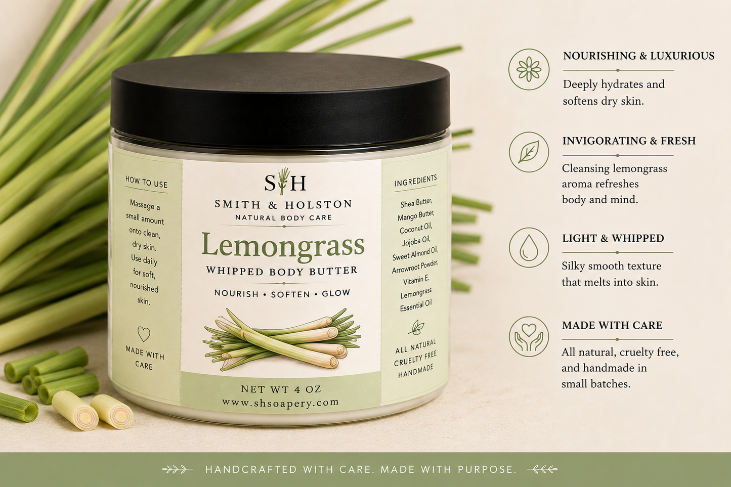 Lemongrass Whipped Shea Mango Body Butter