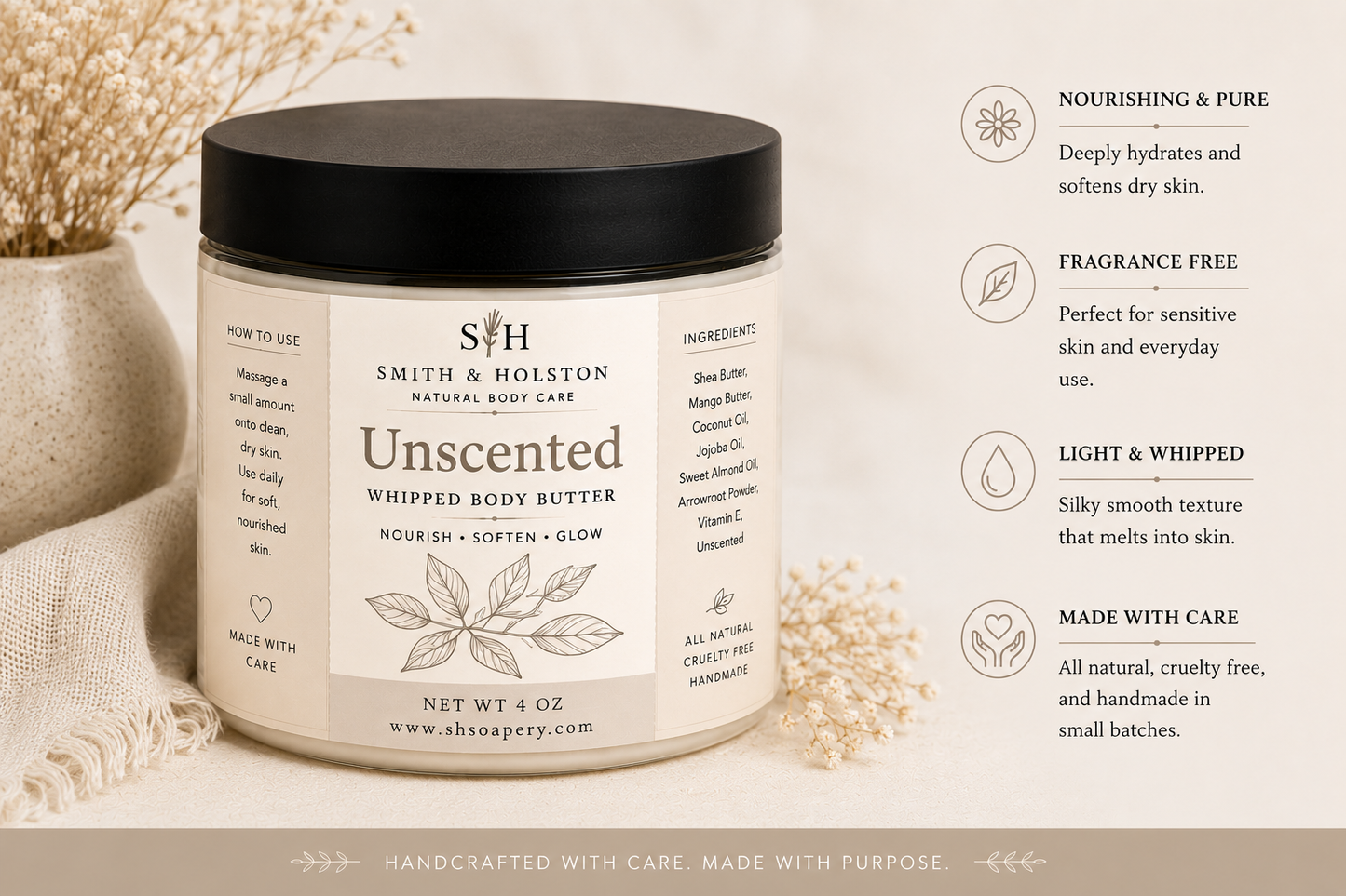 Unscented Whipped Shea Mango Body Butter