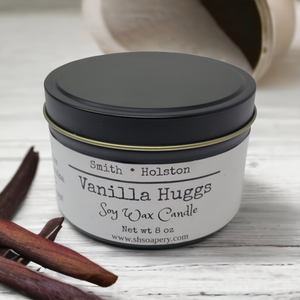Vanilla Huggs Soy Wax Essential Oil Wood Wick Candle 8 oz