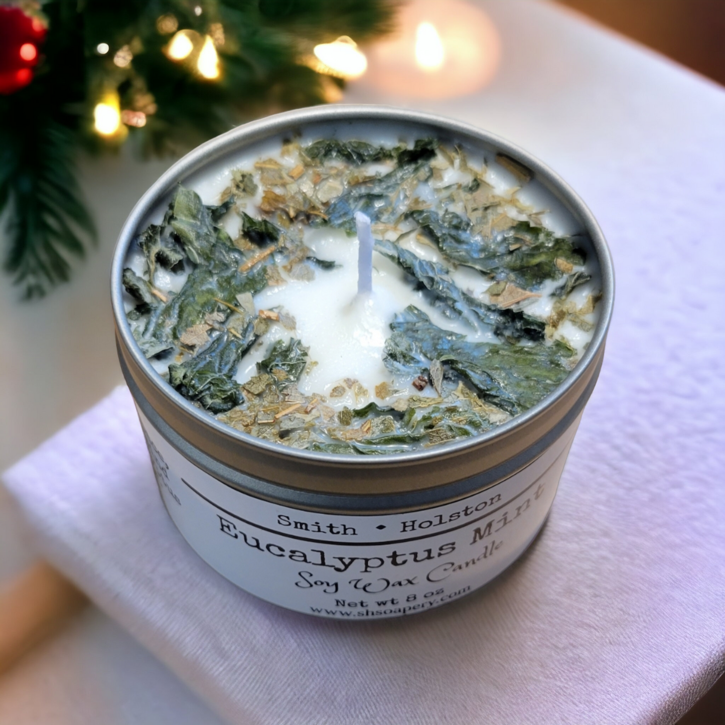 Refresh Your Space: Eucalyptus Mint Soy Candle with Peppermint & Eucalyptus Essential Oil 8 ozs