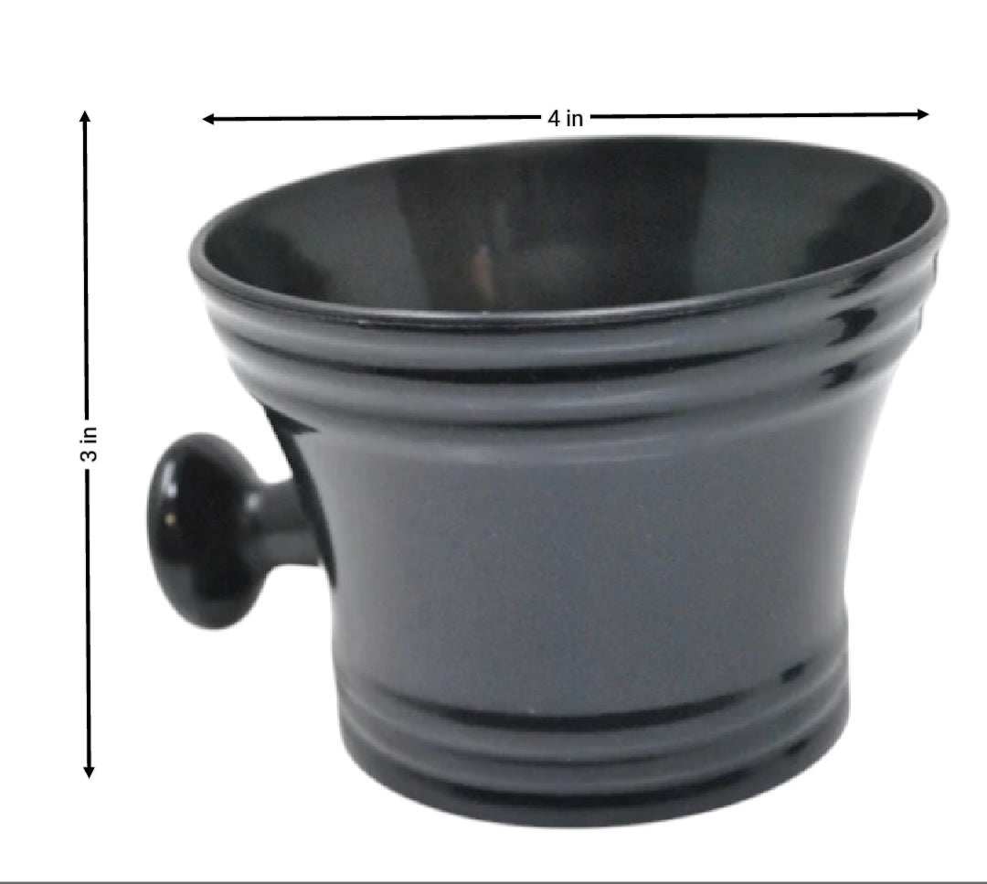 Lightweight Black Shaving Mug Bowl with Handle – Perfect for a Classic Wet Shave